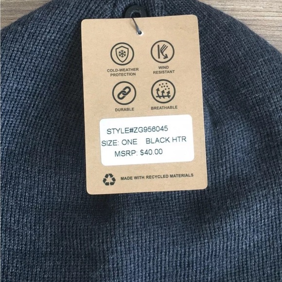 NWT Gerry Gray Warm Winter Cuff Wind Resistant Beanie Hat Men’s One Size - Picture 3 of 4